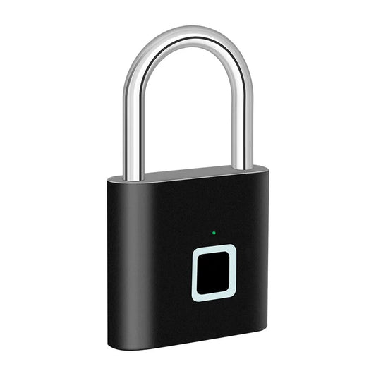 Keyless USB Rechargeable Fingerprint Smart Padlock - Waterproof, Portable Anti-Theft Zinc Lock with 0.2 Sec Unlocking Time