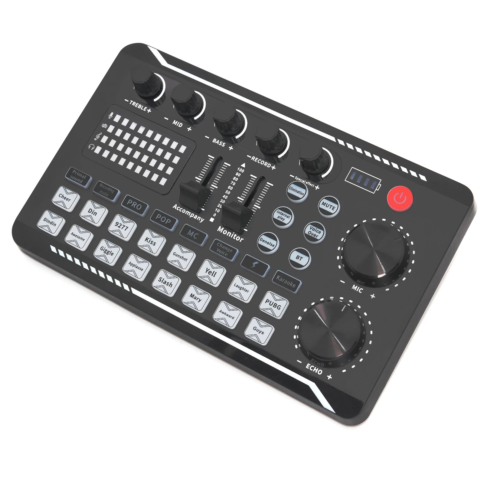 Professional Live Sound Card and Audio Interface with DJ Mixer Effects, Voice Changer, and Bluetooth Compatibility for Streaming and Vocal Performance